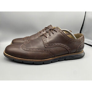 COLE HAAN Grandsprint II Brown Wingtip Oxfords Dress Shoes C12697 Men's Sz 9.5 M